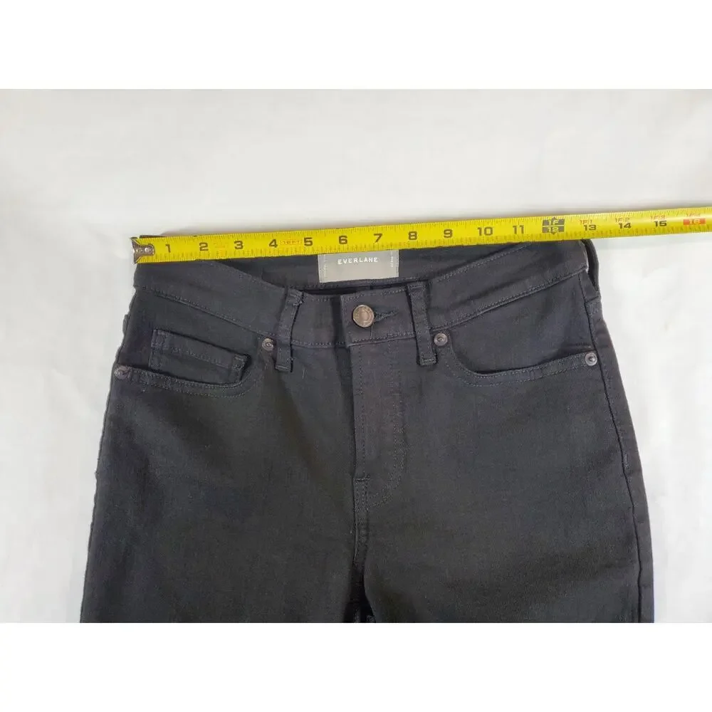 EVERLANE Womens 27 Jeans The Mid Rise Skinny Stretch‎ Black Cotton Eco-friendly